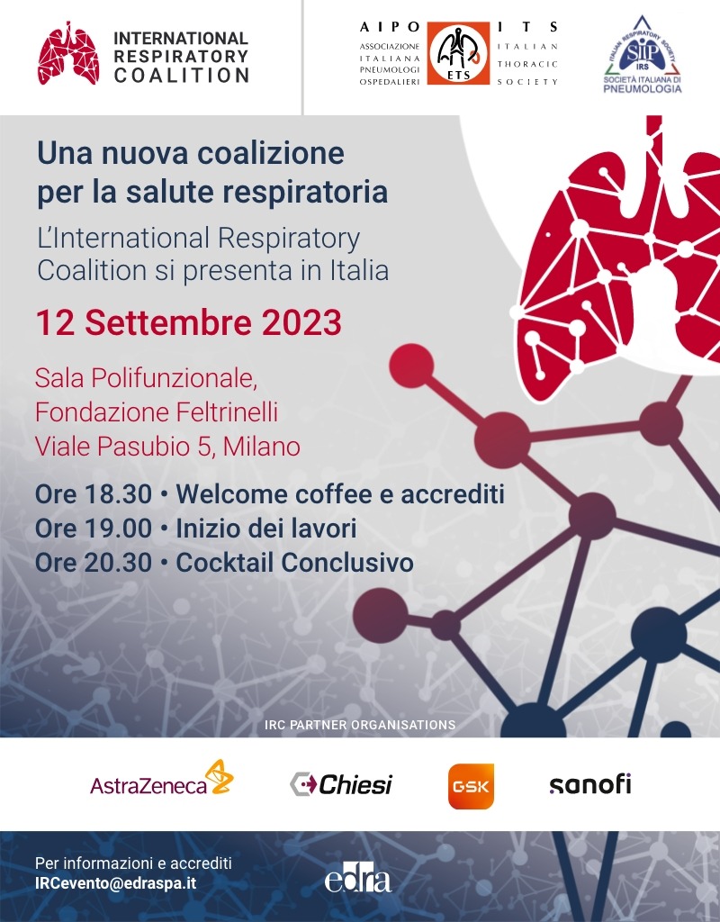 Evento italiano IRC - International Respiratory Coalition - Una nuova coalizione per la salute respiratoria